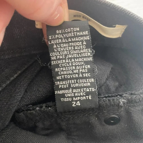 Nili Lotan Mid Rise Distressed Jeans Black Women's 24 Skinny - Picture 8 of 9